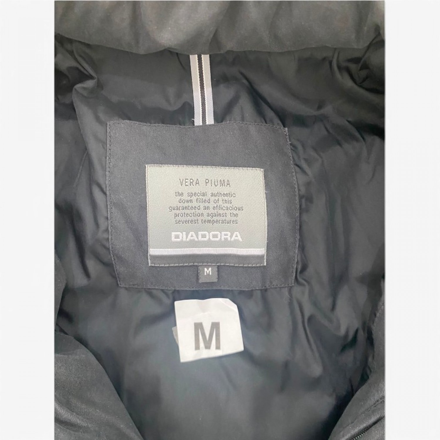 Diadora Black Down Puffer Jacket — Size M / Pre-Owned