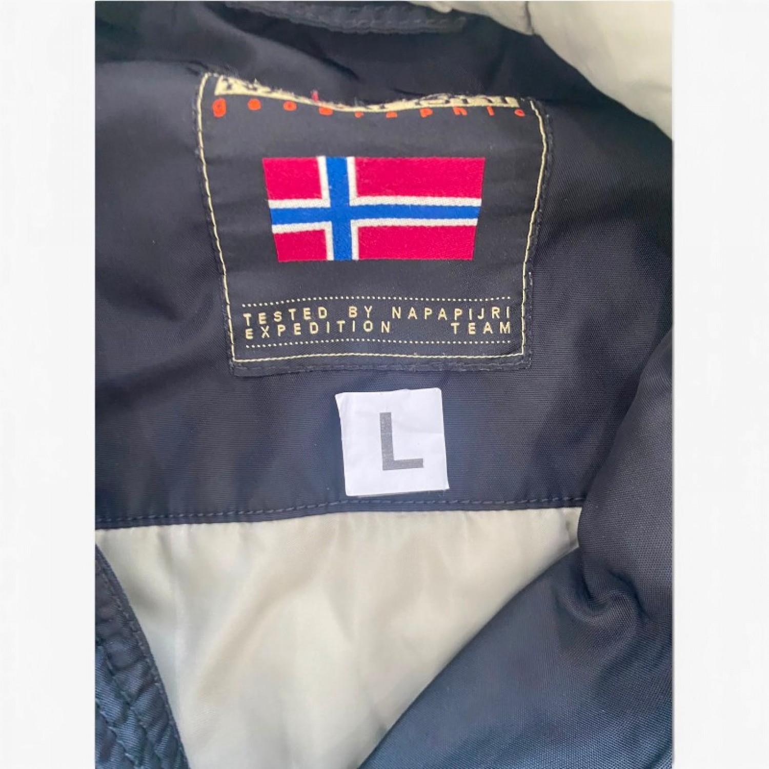 napapijri Black Long Hooded Puffer Coat with Faux-Fur Trim / Pre-Owned