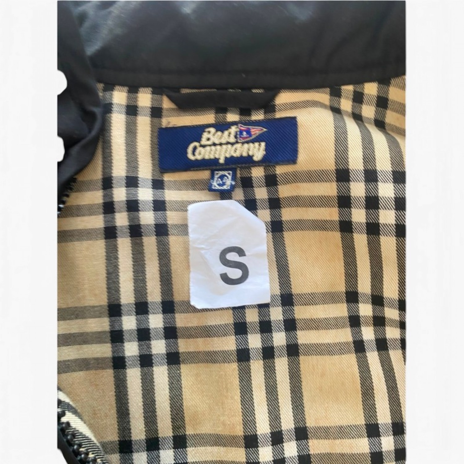 Boat Company Black Quilted Jacket with Check Lining — Size S / Pre-Owned