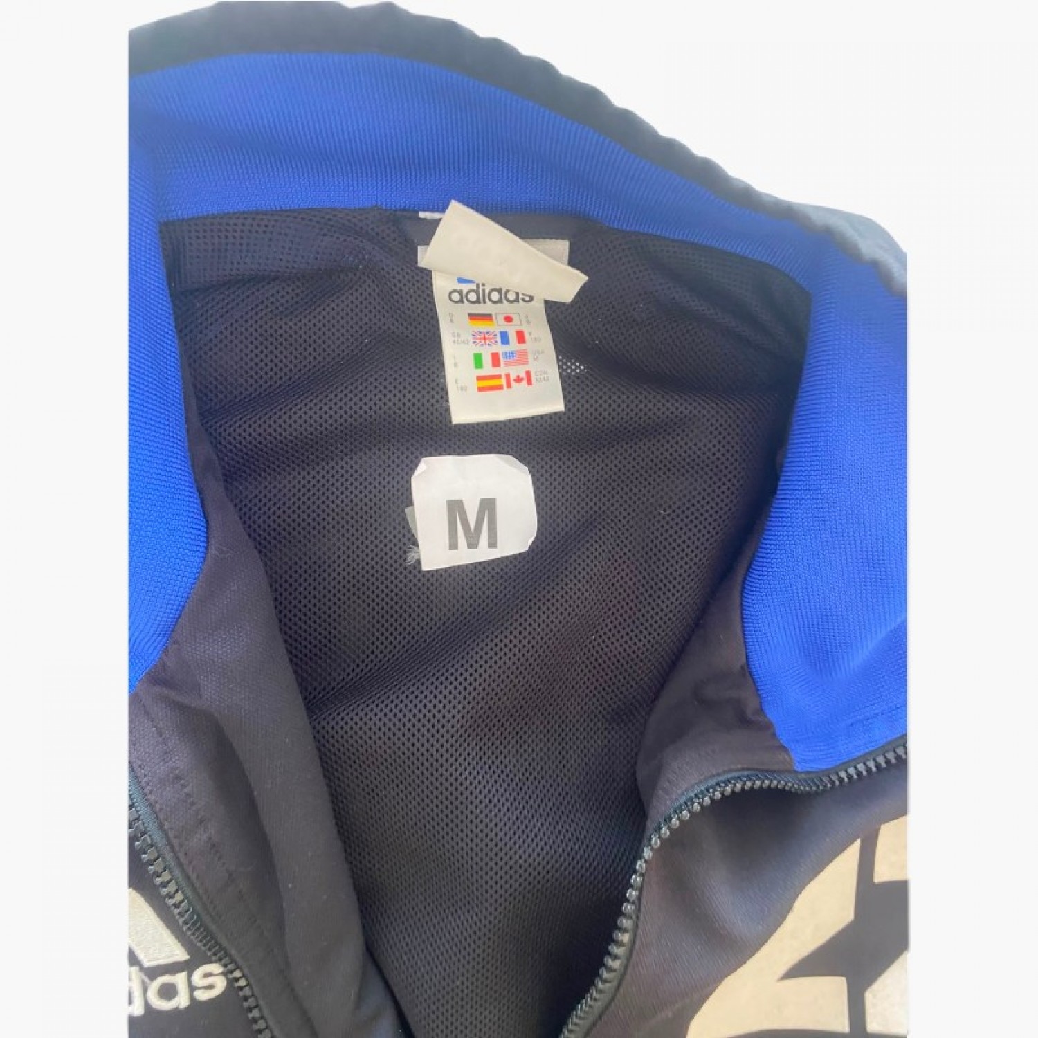 Adidas Black & Royal Blue Number 22 Track Jacket — Size M / Pre-Owned