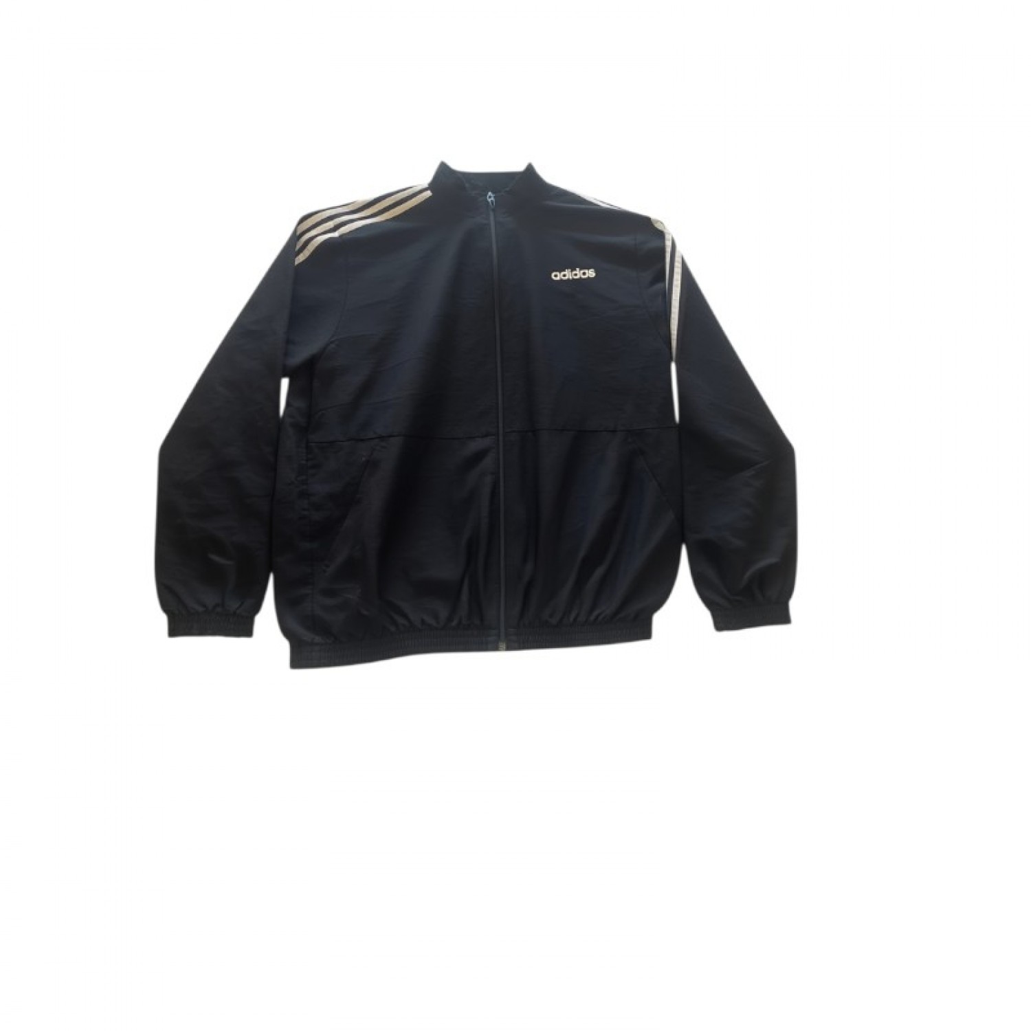 Adidas Black 3-Stripes Full-Zip Track Jacket — Size M / Pre-Owned