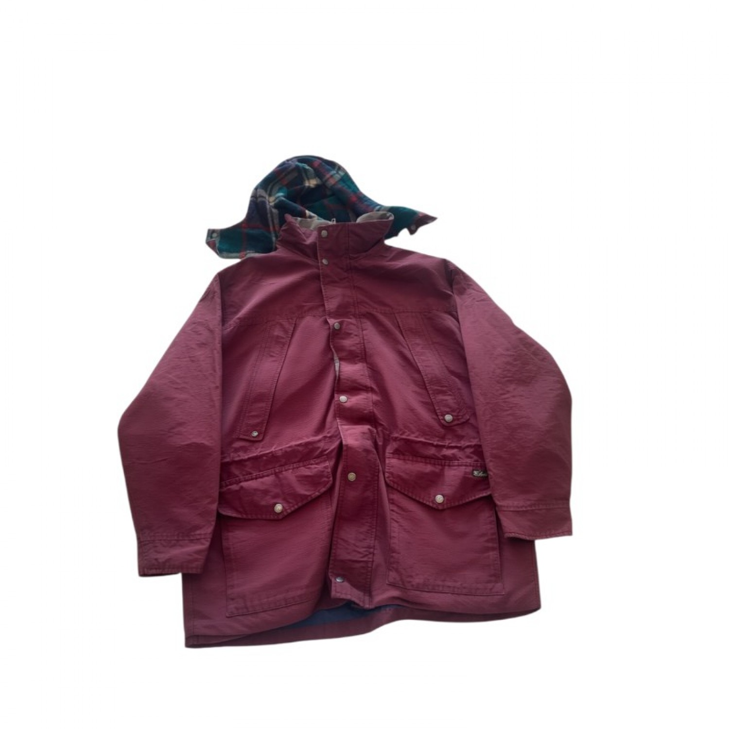 Woolrich Burgundy Hooded Outdoor Jacket — Size L / Pre-Owned