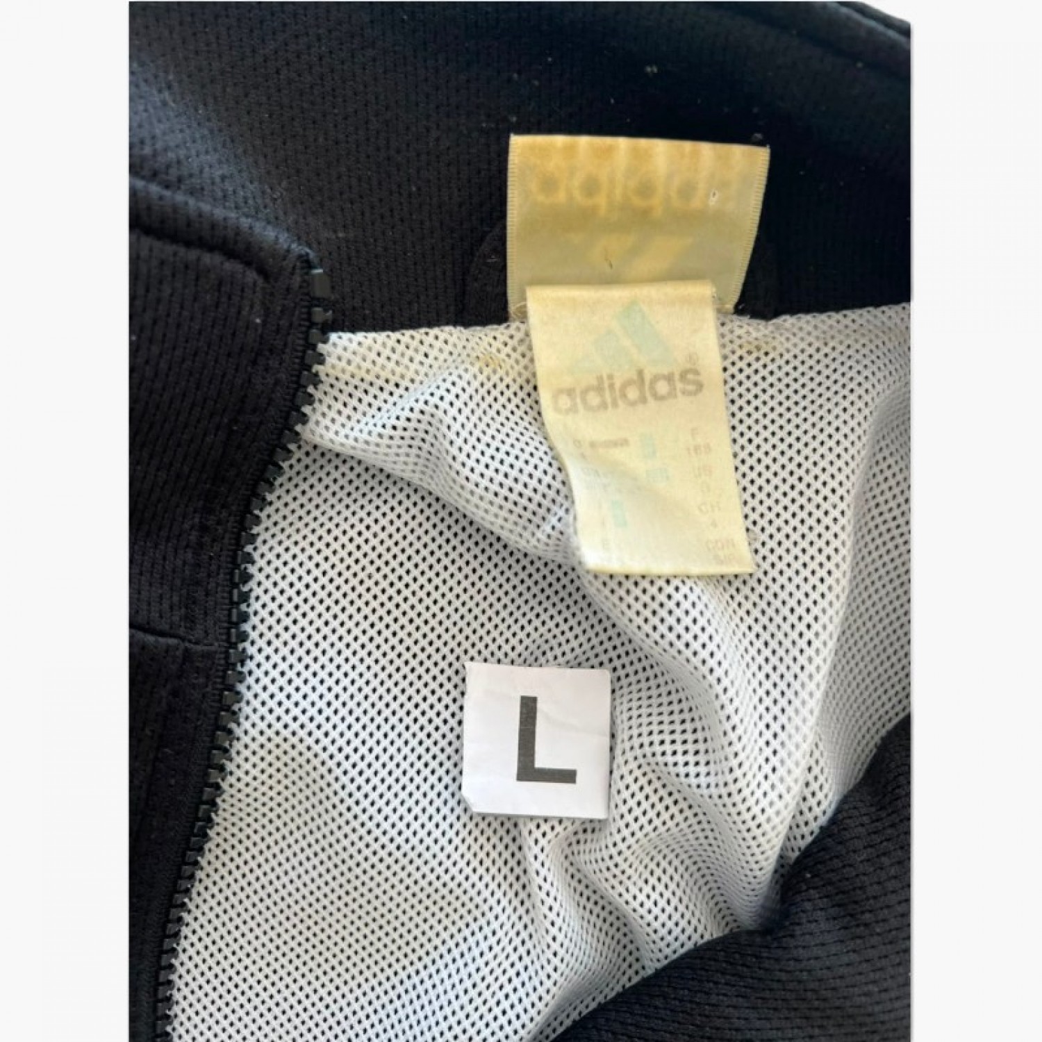 Adidas Black Full-Zip Track Jacket — Size L / Pre-Owned