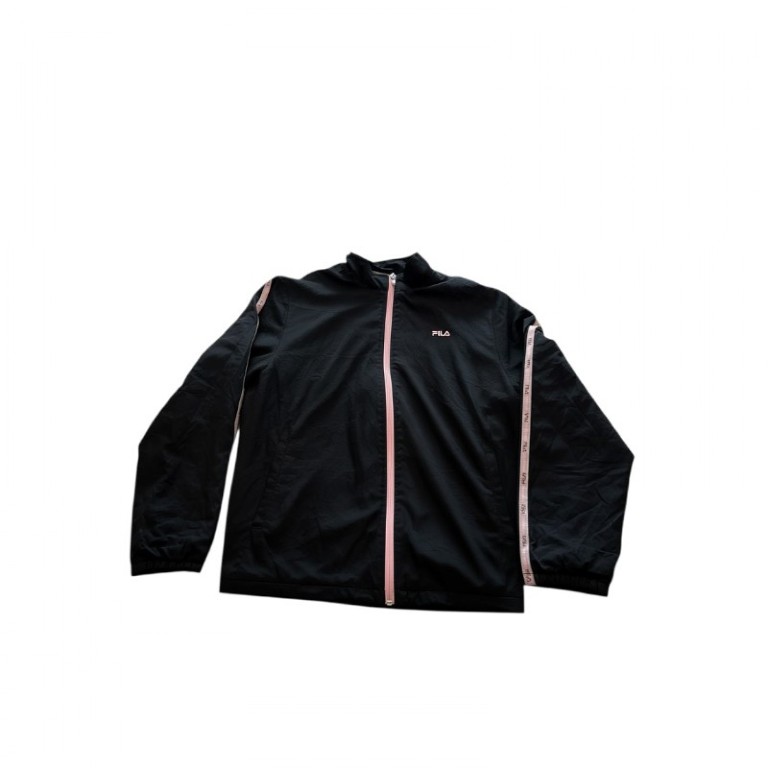 Fila Black Lightweight Jacket with Pink Zip — Size L / Pre-Owned