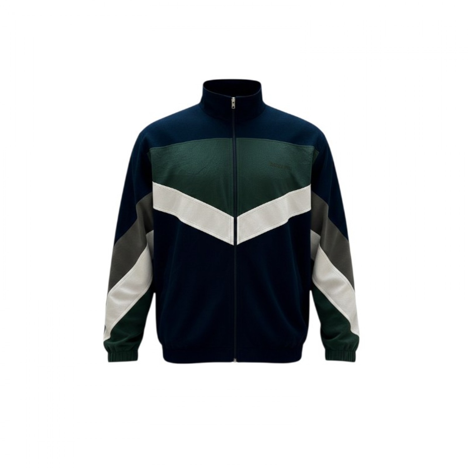 Decathlon Navy Green & White Colour-Block Track Jacket — Size XXL / Pre-Owned