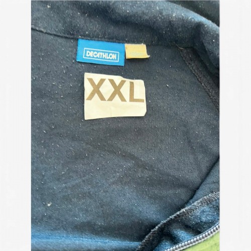 Decathlon Navy Green & White Colour-Block Track Jacket — Size XXL / Pre-Owned