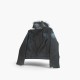 Black Faux Leather Jacket with Faux-Fur Collar / Pre-Owned