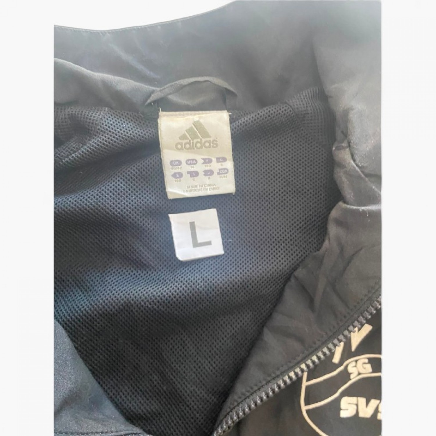 Adidas Black Football Team Track Jacket — Size L / Pre-Owned