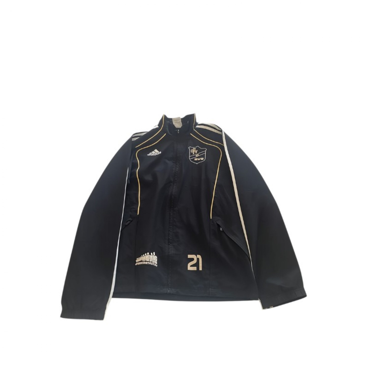 Adidas Black Football Team Track Jacket — Size L / Pre-Owned