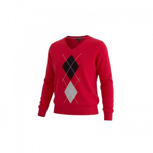 Tommy Hilfiger Argyle V-Neck Sweater — XL / Pre-Owned