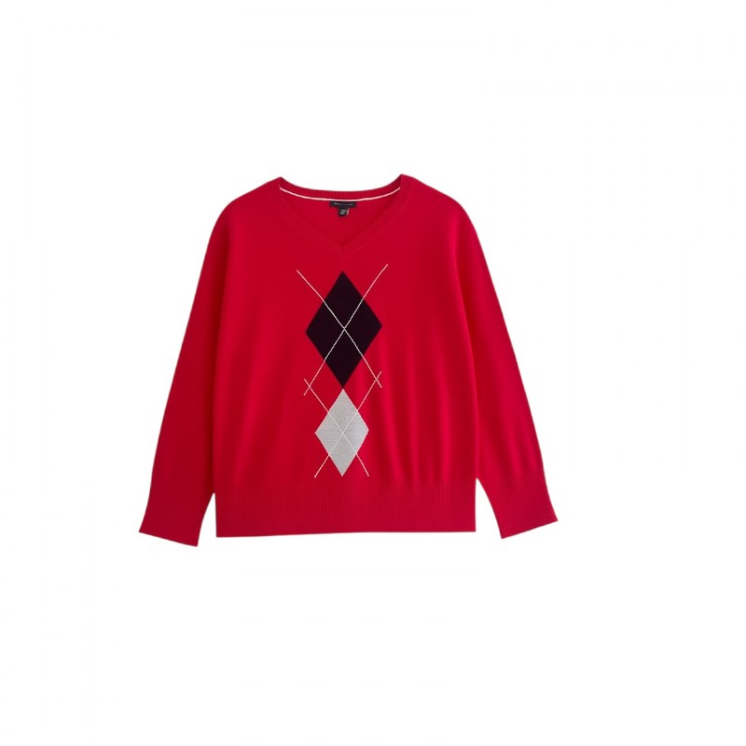 Tommy Hilfiger Argyle V-Neck Sweater — XL / Pre-Owned