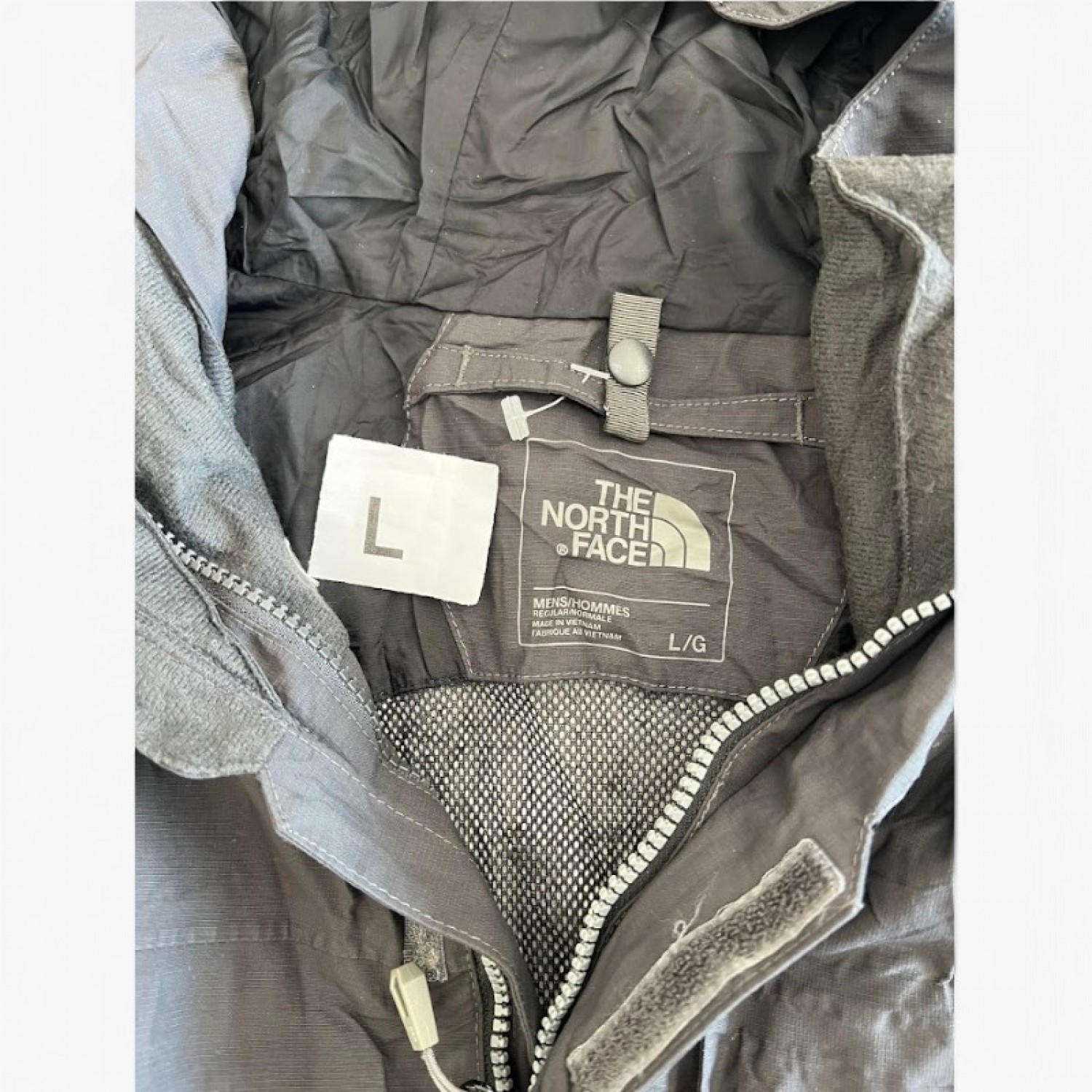 The North Face Ανδρικό Hooded Shell Jacket Μαύρο/Γκρι | L / Pre-Owned