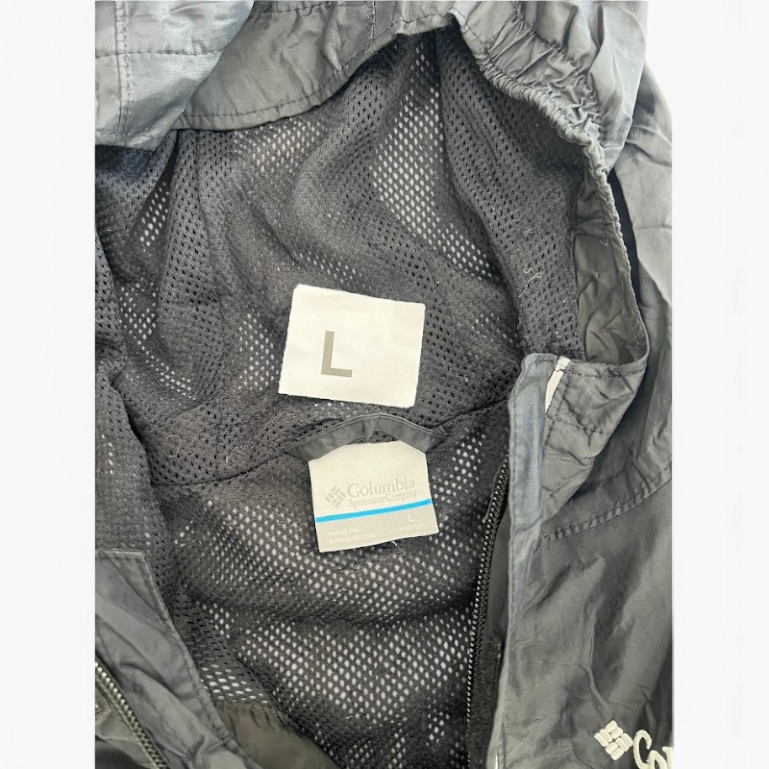 Columbia Hooded Rain Jacket Μαύρο | L / Pre-Owned