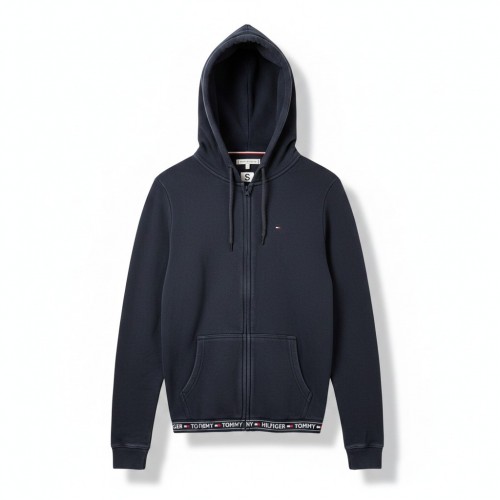Tommy Hilfiger Logo Tape Full Zip Hoodie – Navy / Pre-Owned