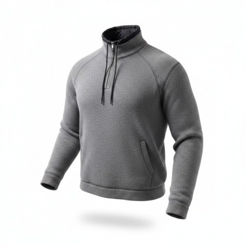 Gaastra Knitted Half Zip Hooded Jacket – Grey / Pre-Owned