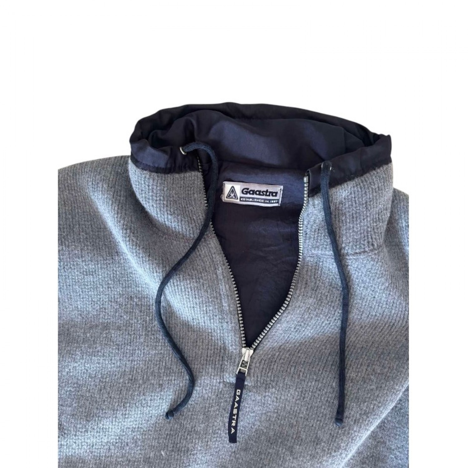 Gaastra Knitted Half Zip Hooded Jacket – Grey / Pre-Owned