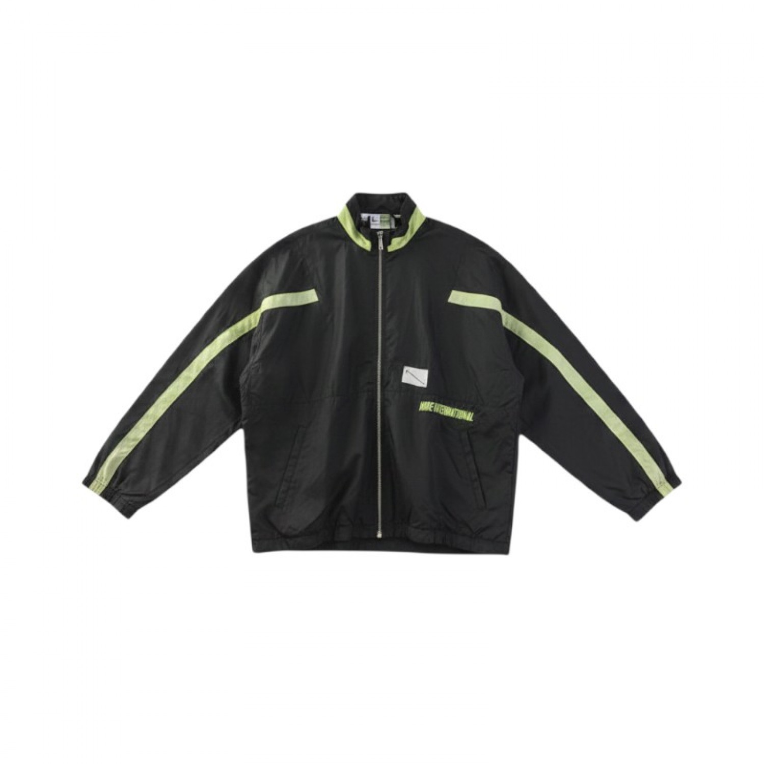 Nike International Vintage Windbreaker Jacket Μαύρο / Neon Πράσινο – XL / Pre-Owned