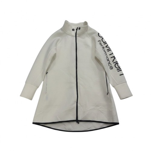 Calvin Klein Performance Long Zip Jacket Εκρού / Λευκό – Μαύρες Λεπτομέρειες / Pre-Owned