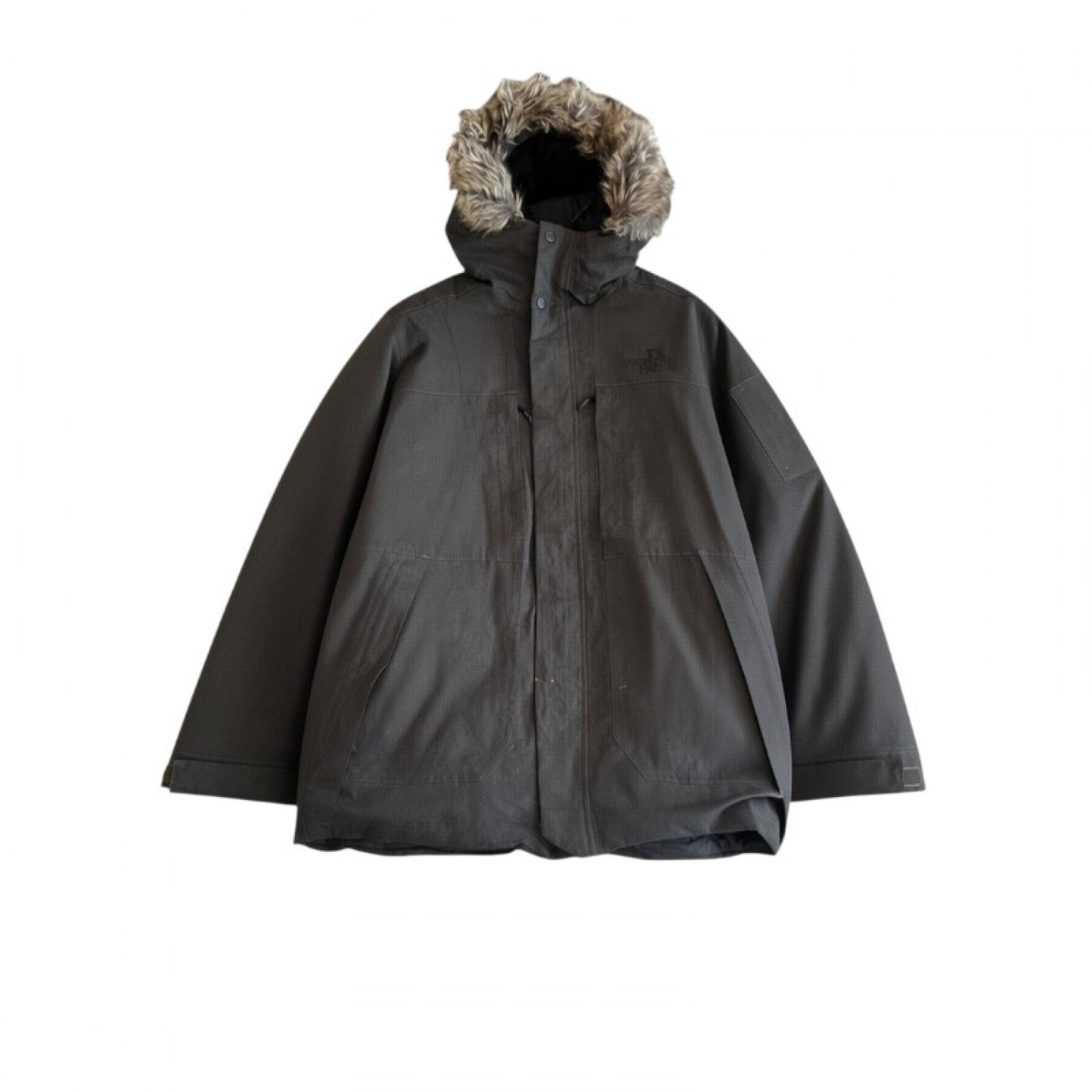 The North Face Hooded Parka με Faux Fur Μαύρο/Ανθρακί / Pre-Owned