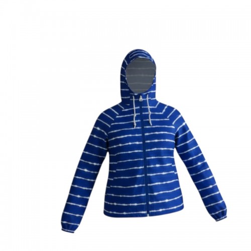 Columbia  Blue Striped Hooded Jacket | M / Pre-Owned