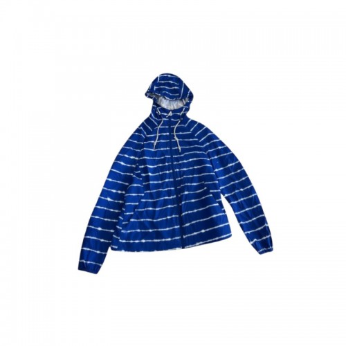 Columbia  Blue Striped Hooded Jacket | M / Pre-Owned