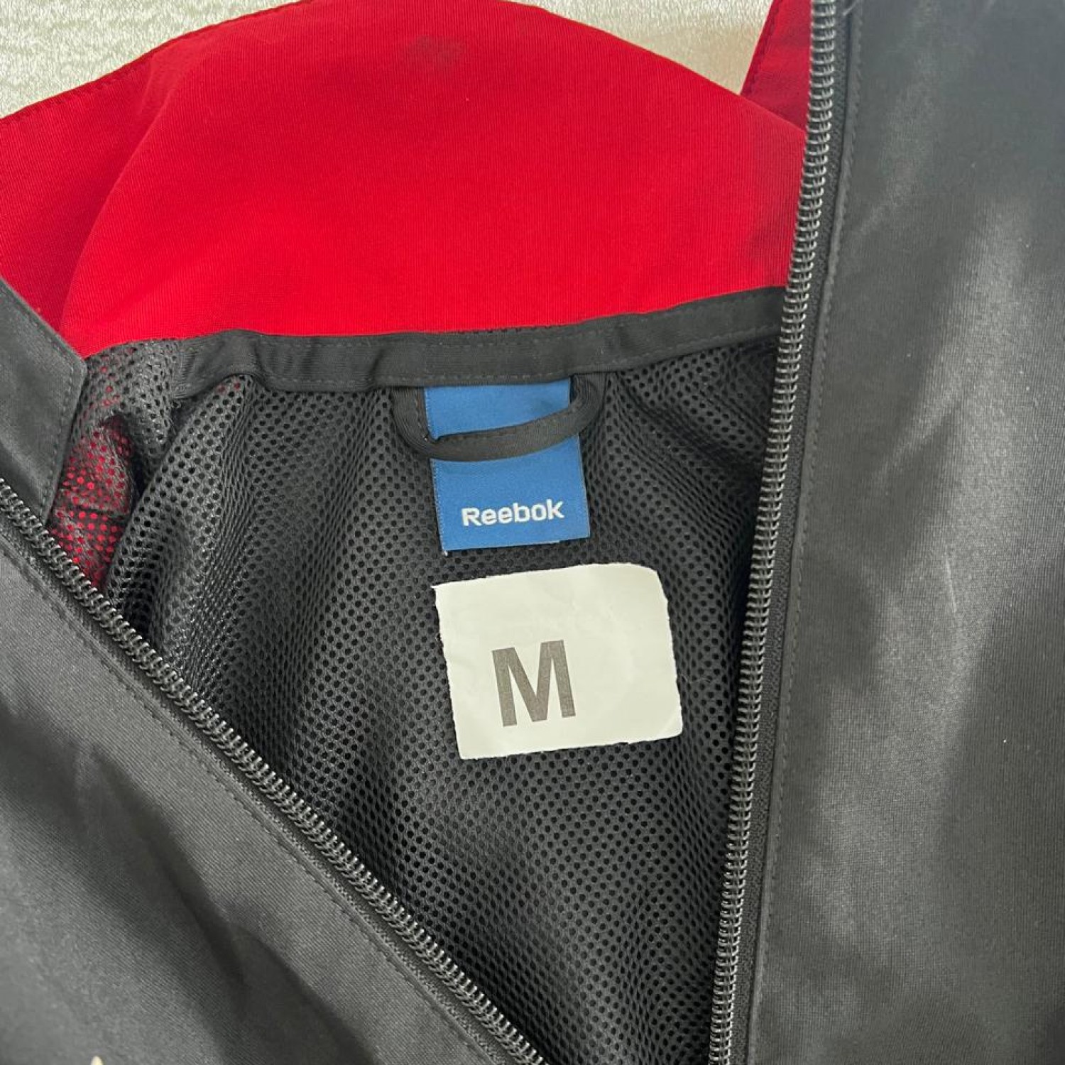 Reebok Ανδρικό Track Jacket Μαύρο / Κόκκινο – M / Pre-Owned