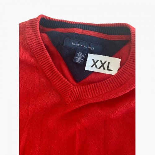 Tommy Hilfiger Πουλόβερ V-Neck Κόκκινο / Pre-Owned