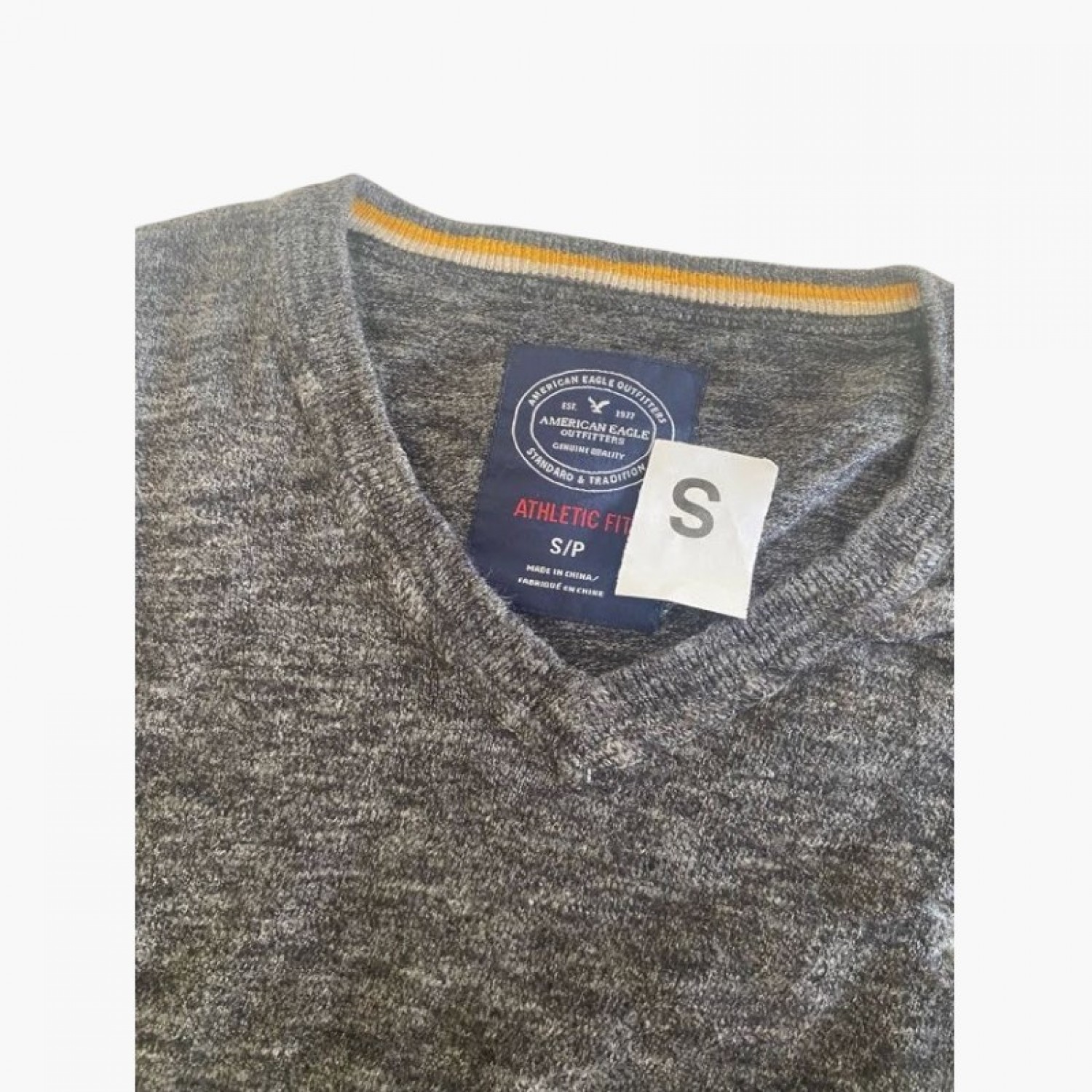 American Eagle - Ανδρικό Πλεκτό Πουλόβερ V-Neck Ανθρακί / Pre-Owned