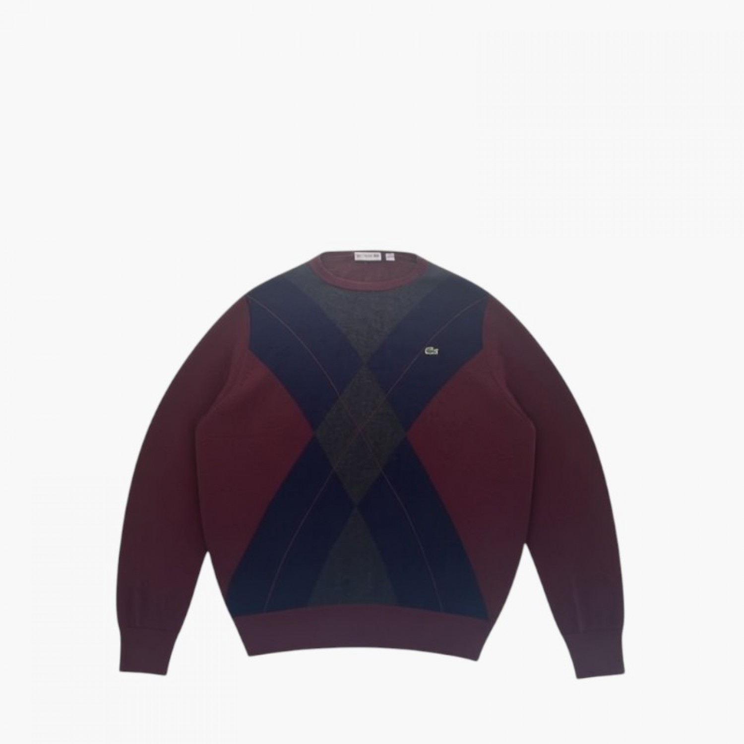 Lacoste Ανδρικό Πουλόβερ Argyle Μπορντό Navy / Pre-Owned