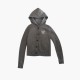 Hollister Γυναικεία Ζακέτα Hoodie Γκρι με Κουμπιά / Pre-Owned