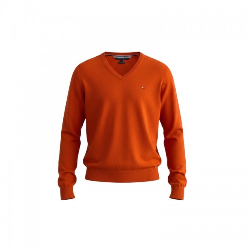 Tommy Hilfiger V-Neck Πλεκτό Πουλόβερ – Πορτοκαλί / Pre-Owned