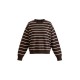 Tommy Hilfiger Ριγέ Crew Neck Πουλόβερ – Καφέ / Εκρού / Pre-Owned