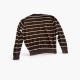 Tommy Hilfiger Ριγέ Crew Neck Πουλόβερ – Καφέ / Εκρού / Pre-Owned