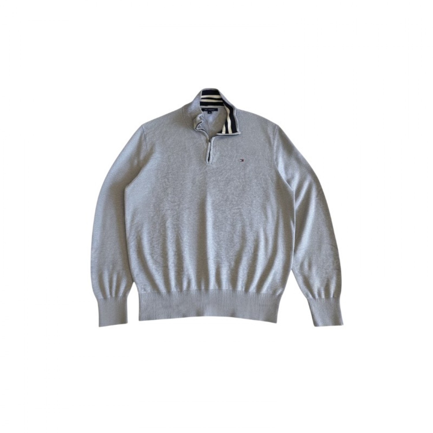 Tommy Hilfiger Πλεκτή Ζακέτα Full-Zip – Γκρι – XL / Pre-Owned