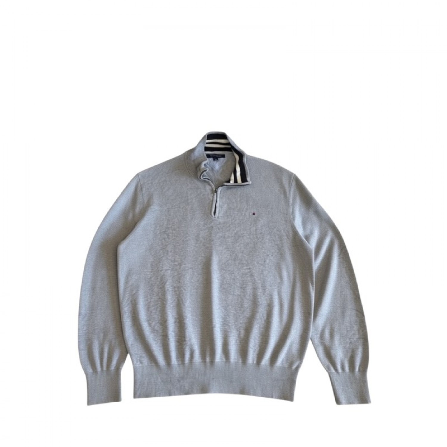 Tommy Hilfiger Πλεκτή Ζακέτα Full-Zip – Γκρι – XL / Pre-Owned