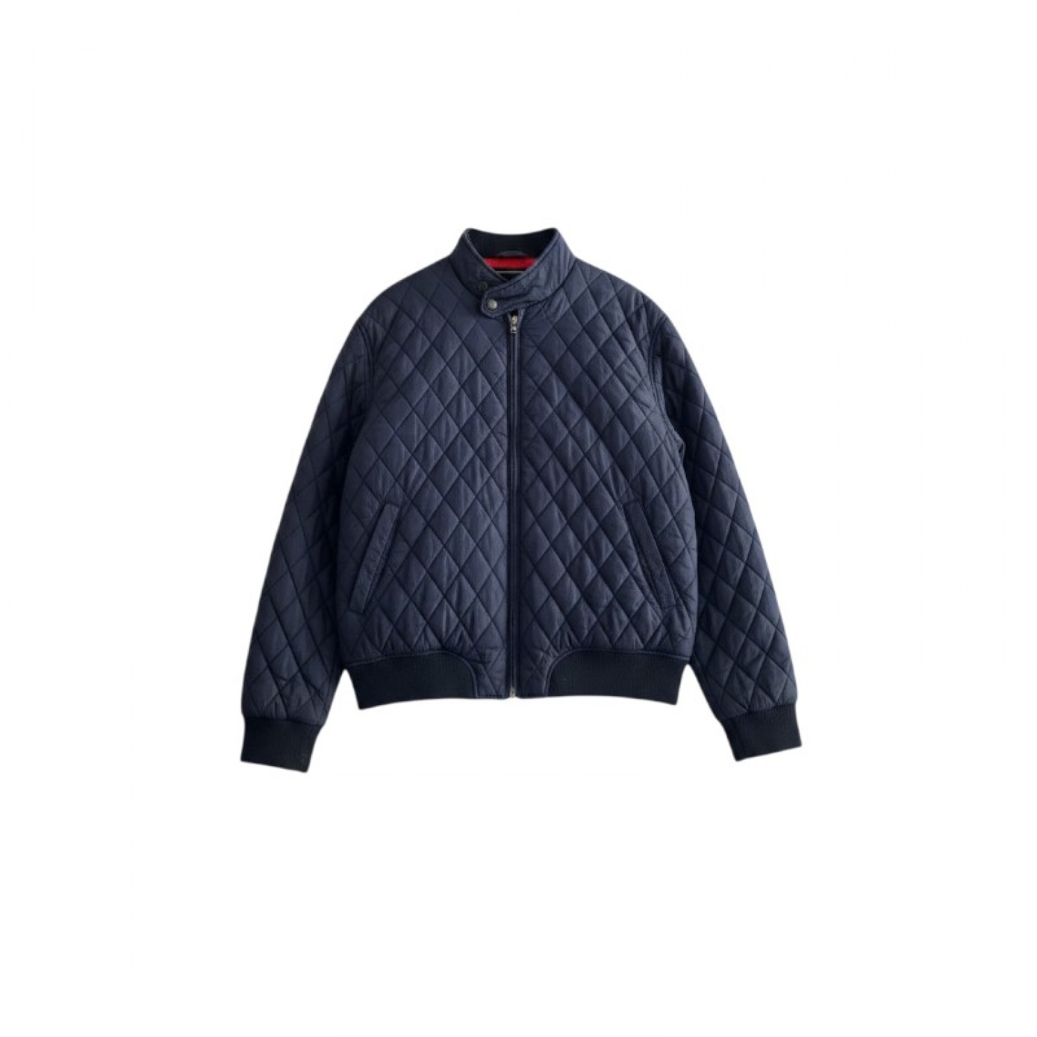 Conte of Florence Quilted Bomber Jacket – Navy Μπλε – L / Pre-Owned