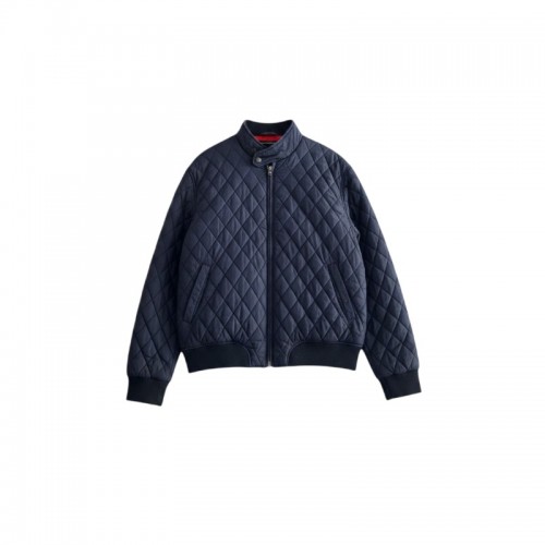 Conte of Florence Quilted Bomber Jacket – Navy Μπλε – L / Pre-Owned