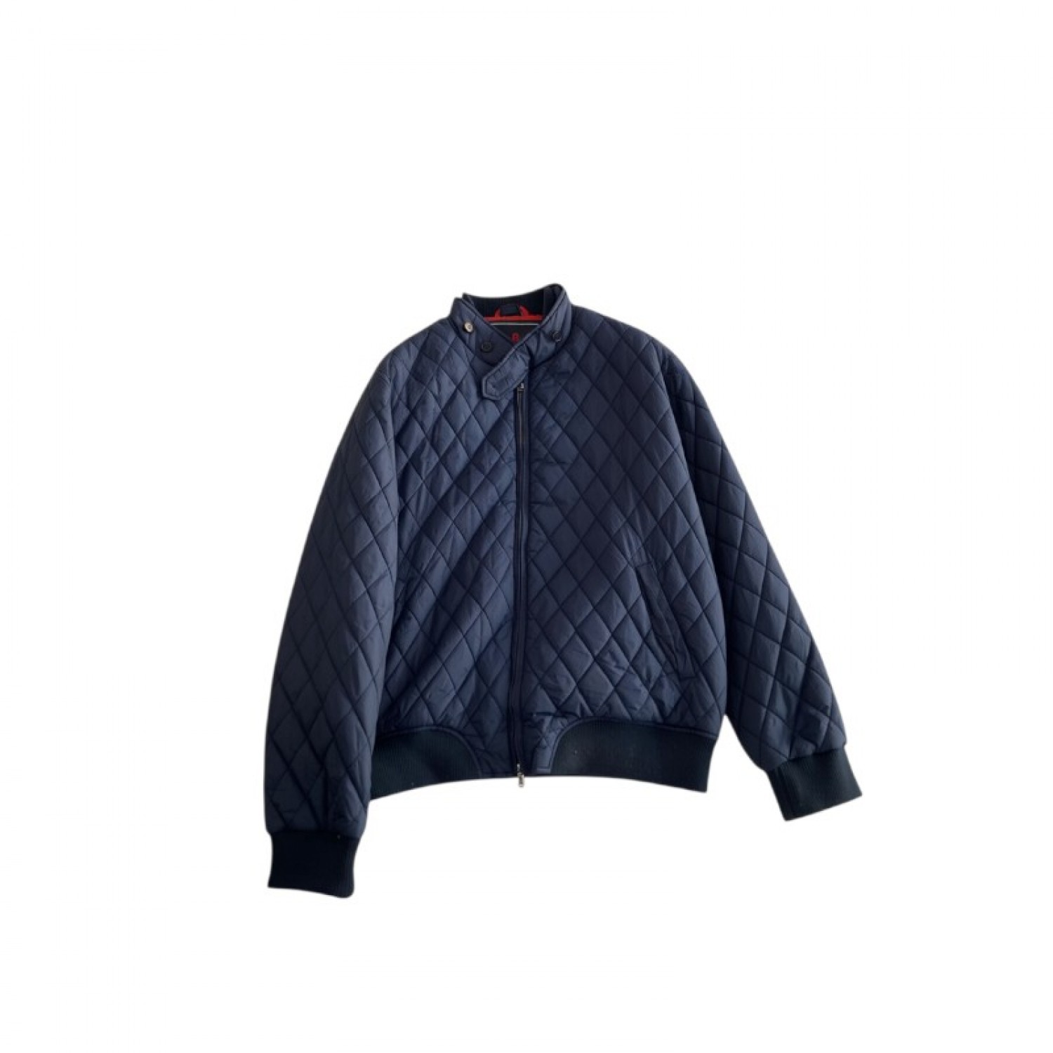 Conte of Florence Quilted Bomber Jacket – Navy Μπλε – L / Pre-Owned