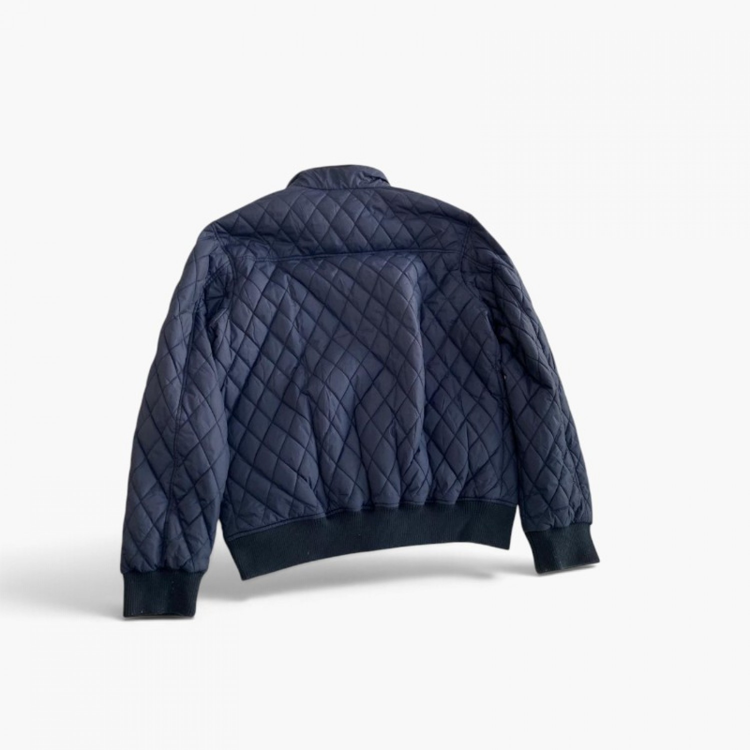 Conte of Florence Quilted Bomber Jacket – Navy Μπλε – L / Pre-Owned