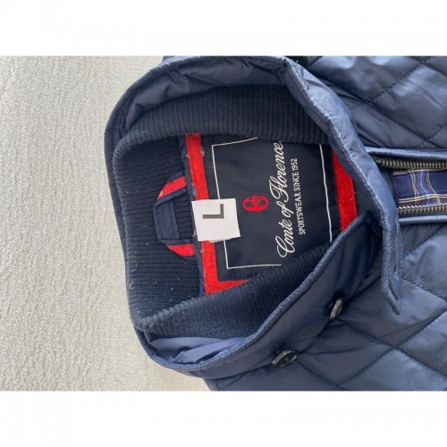 Conte of Florence Quilted Bomber Jacket – Navy Μπλε – L / Pre-Owned