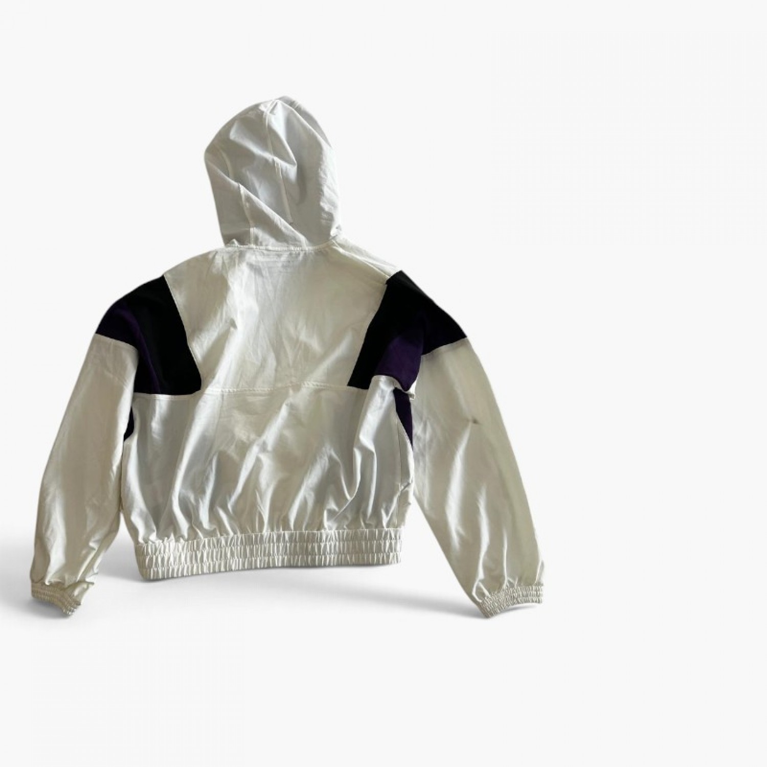 Champion Vintage Hooded Windbreaker – Λευκό / Μαύρο / Μωβ – M / Pre-Owned