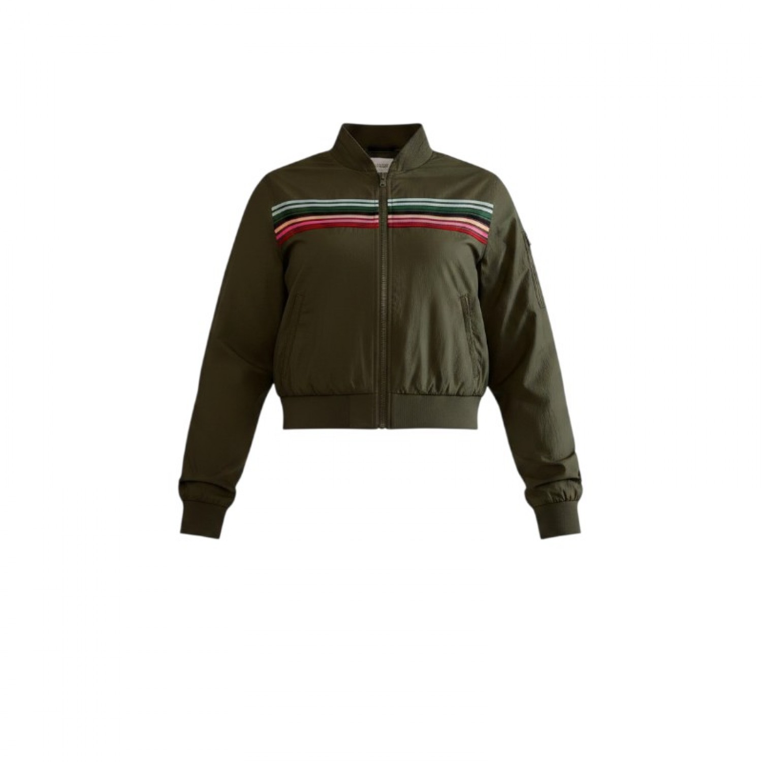 Ben Sherman Striped Bomber Jacket – Χακί – L / Pre-Owned