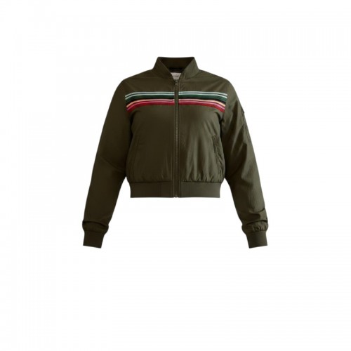 Ben Sherman Striped Bomber Jacket – Χακί – L / Pre-Owned