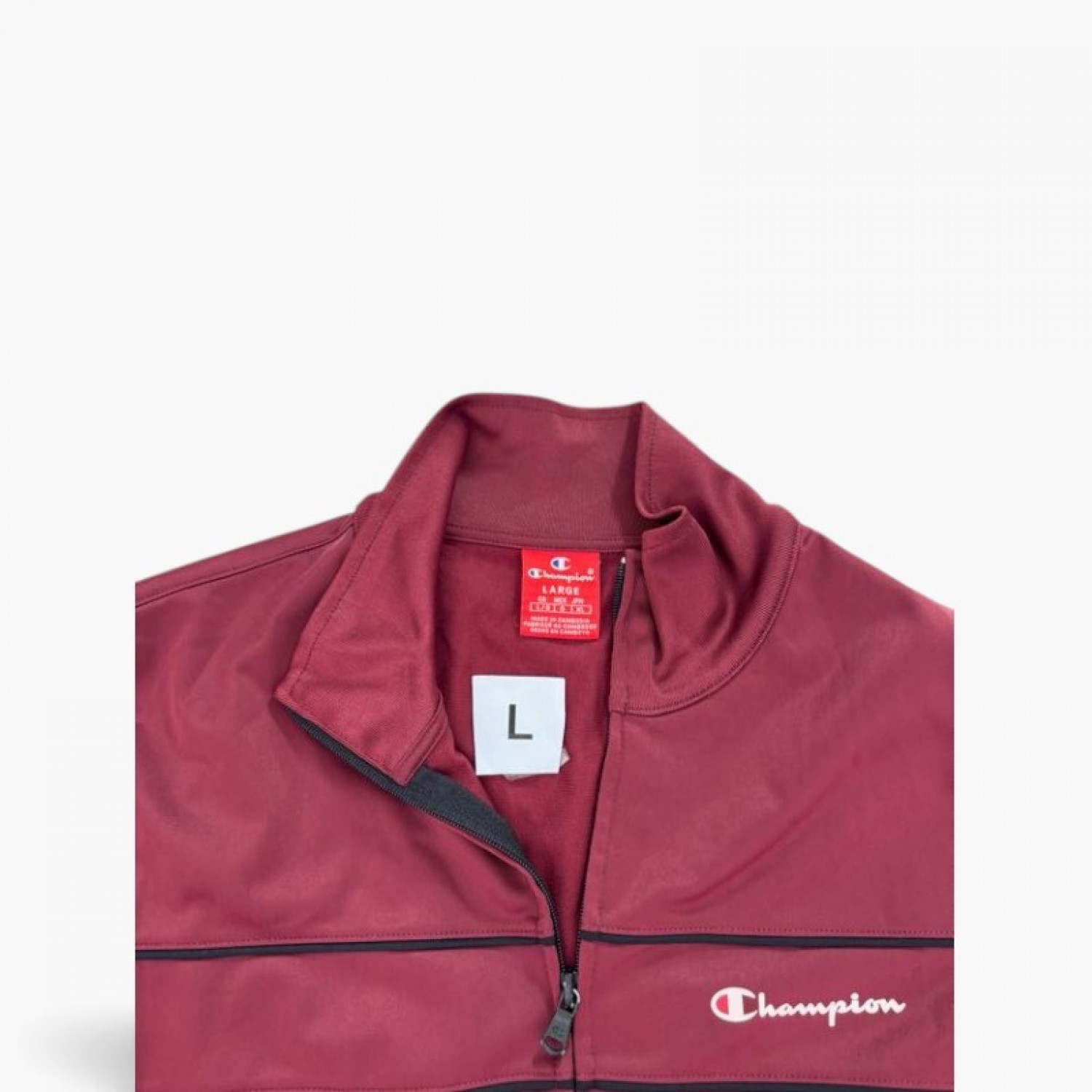 Champion Ανδρική Track Jacket Μπορντό Full Zip – Μέγεθος L / Pre-Owned