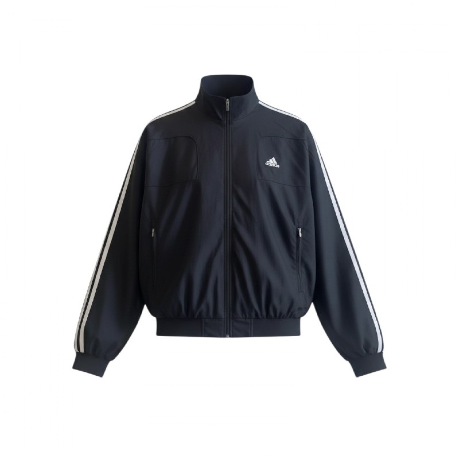 Adidas 3-Stripes Track Jacket – Μαύρο / Λευκό – L / Pre-Owned