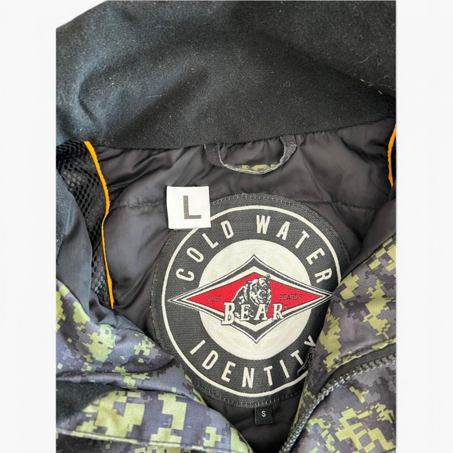 Cold Water Bear Camo Hooded Jacket – Χακί / Μαύρο – L / Pre-Owned