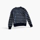 Robe di Kappa Striped V-Neck Knit Sweater – Navy / Γαλάζιο – L / Pre-Owned