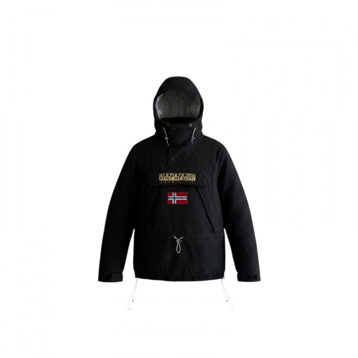Napapijri Geographic Hooded Anorak Jacket – Μαύρο – S / Pre-Owned