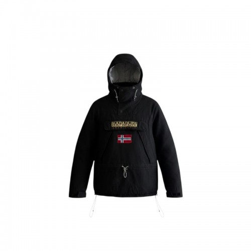 Napapijri Geographic Hooded Anorak Jacket – Μαύρο – S / Pre-Owned