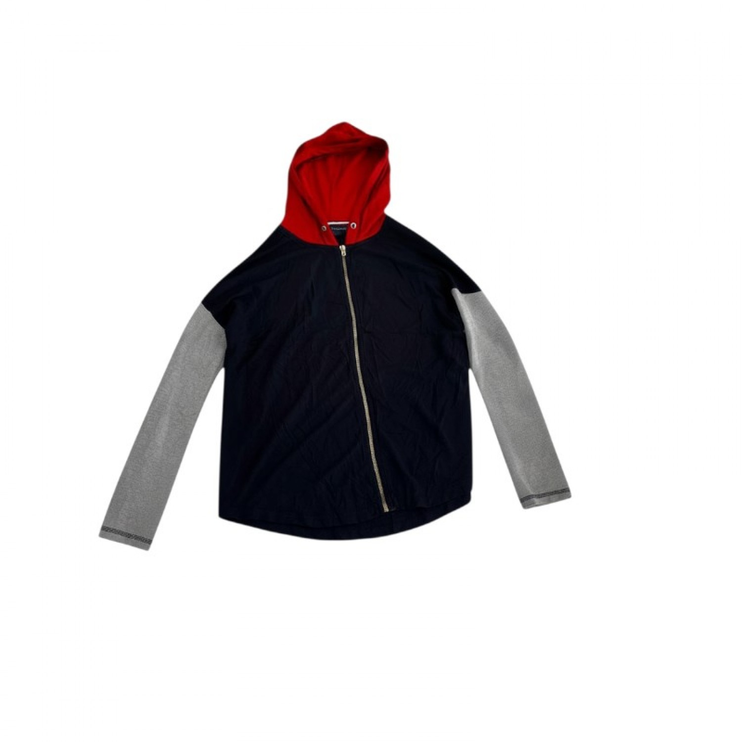 Tommy Hilfiger Colorblock Hooded Zip Jacket – Navy / Γκρι / Κόκκινο – S / Pre-Owned